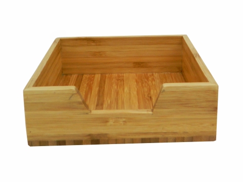 Square bamboo napkin tray
